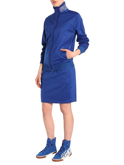 Shop Givenchy Jersey Skirt In Blu