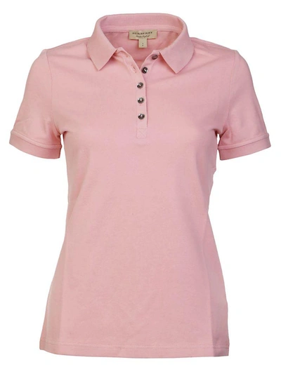 Shop Burberry Snap Fastening Polo Shirt In Rosa