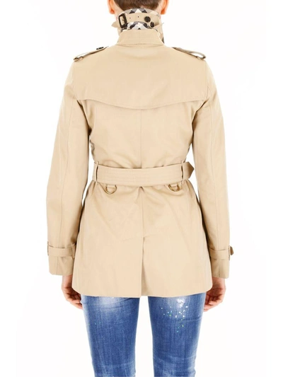 Shop Burberry Short Kensington Trench Coat In Honeybeige