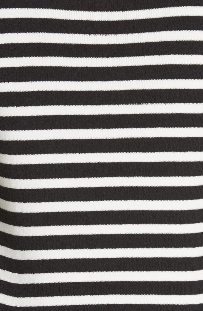 Shop Marc Jacobs Stripe Cowl Neck Dress In Black/ Ivory