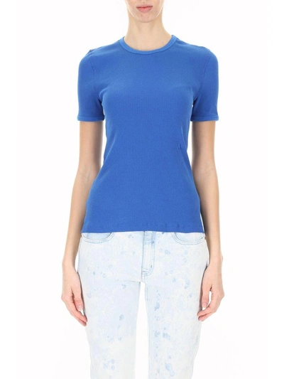 Shop Alyx Ribbed Cotton T-shirt In Electric Blue (blue)