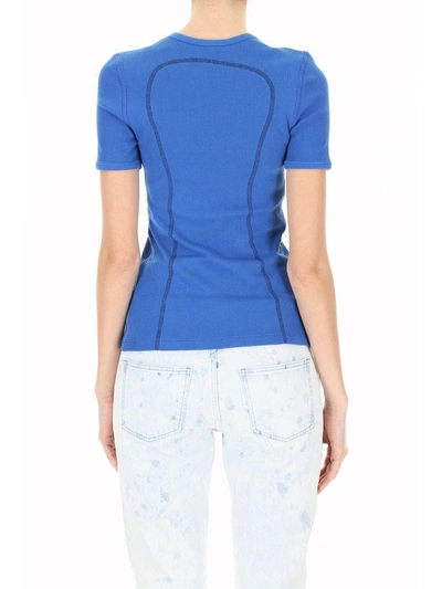 Shop Alyx Ribbed Cotton T-shirt In Electric Blue (blue)