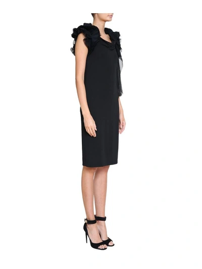 Shop Givenchy Ruffled Jersey Dress In Nero