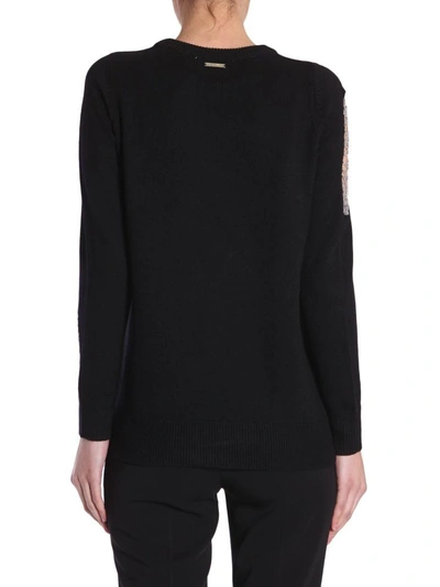 Shop Michael Michael Kors Round Collar Sweater In Nero