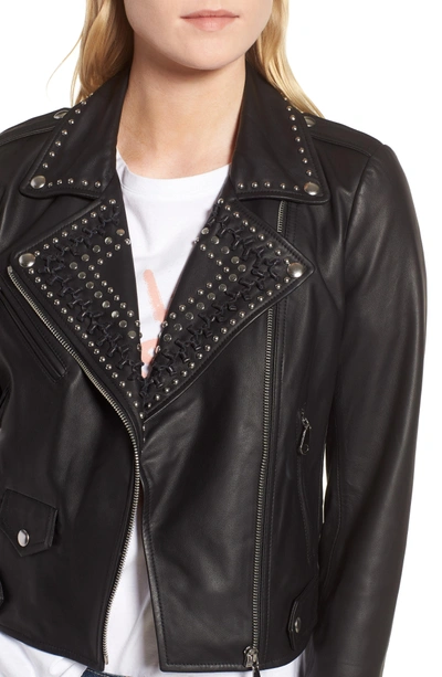 Shop Rebecca Minkoff Wes Leather Moto Jacket In Black