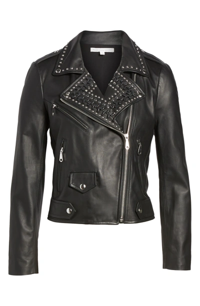 Shop Rebecca Minkoff Wes Leather Moto Jacket In Black