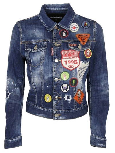 Shop Dsquared2 Patchwork Denim Jacket