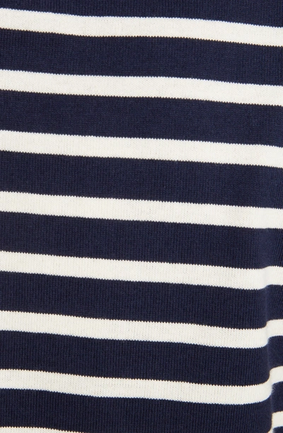 Shop Jw Anderson Multistripe Knot Sleeve Tee In Navy/ Off White
