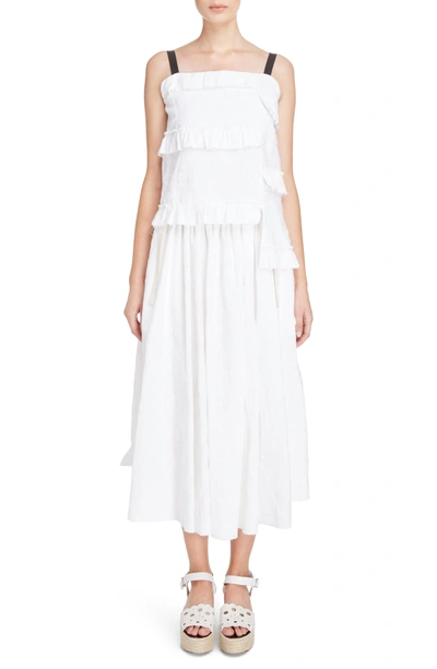 Shop Loewe Broderie Anglaise Ruffle Camisole In White