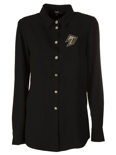 Shop Versus Cutout Detail Shirt In Black