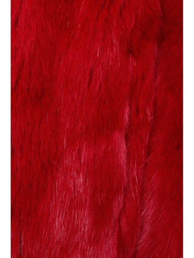 Shop Michael Michael Kors Faux Fur Pea Coat In Blush|rosso