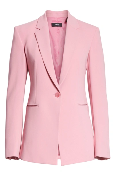 Shop Theory Admiral Crepe Power Jacket In Bubble Pink