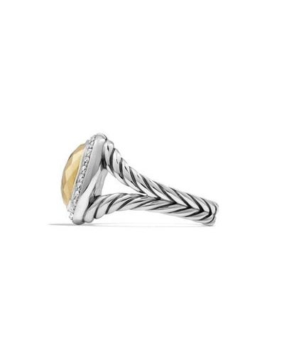 Shop David Yurman 11mm Albion Gold Ring W/ Diamonds In Gold Dome