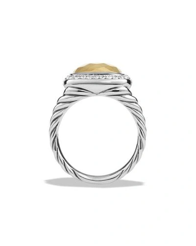 Shop David Yurman 11mm Albion Gold Ring W/ Diamonds In Gold Dome