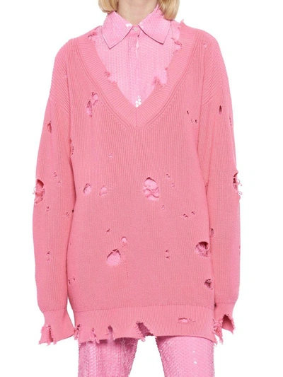Shop Msgm Sweater In Pink