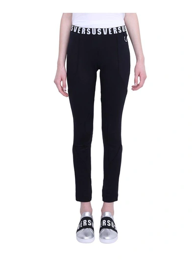 Shop Versus Viscose Leggings In Nero