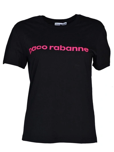 Shop Rabanne Brand Print T-shirt In Black
