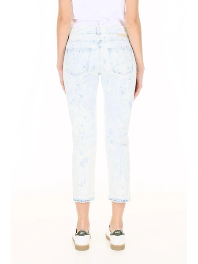 Shop Stella Mccartney Splatter Organic Denim Jeans In Classic Blue (light Blue)