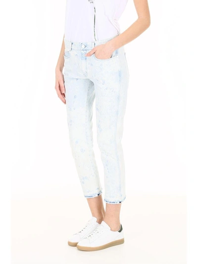 Shop Stella Mccartney Splatter Organic Denim Jeans In Classic Blue (light Blue)
