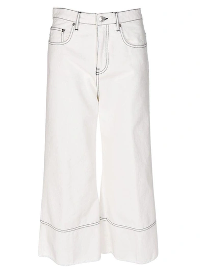 Shop Msgm Flared Jeans In Bianco