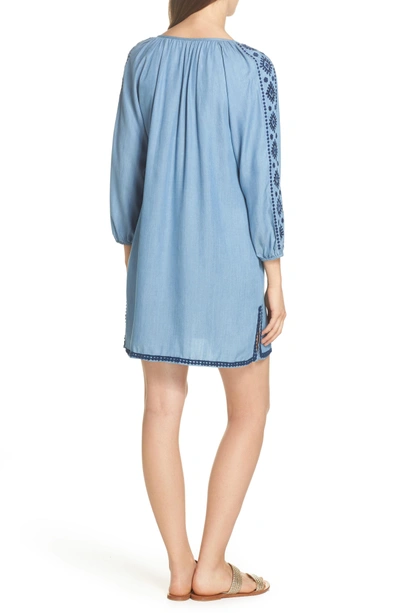 Shop Tommy Bahama Embroidered Chambray Cover-up Dress