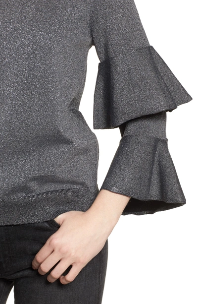 Shop Parker Jayla Ruffle Sleeve Sweater In Gunmetal