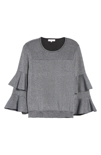 Shop Parker Jayla Ruffle Sleeve Sweater In Gunmetal