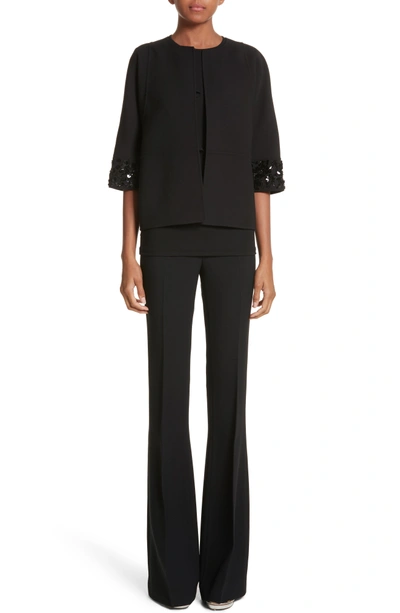 Shop Michael Kors Crepe Sable Flare Pants In Black