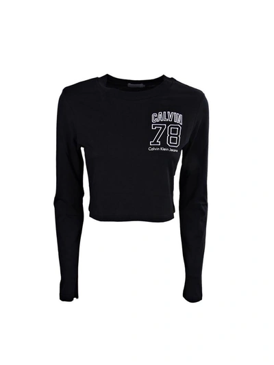 Jeans Calvin | Klein Klein Black Est.1978 T-shirt Ck Calvin In Cropped Logo ModeSens
