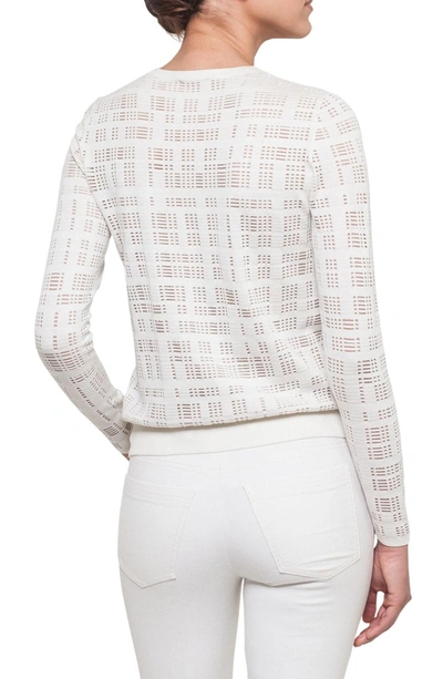 Shop Akris Embroidered Silk Blend Knit Top In Paper