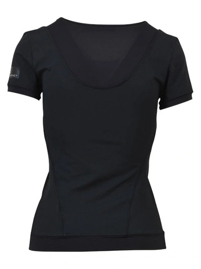 Shop Adidas By Stella Mccartney Fitted Active T-shirt In Black