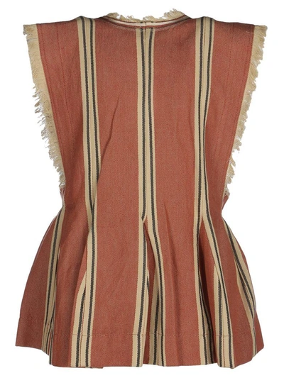 Shop Isabel Marant Étoile Striped Sleeveless Top In Red