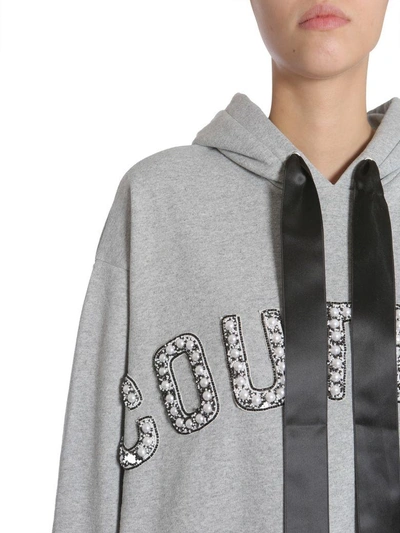 Shop Forte Couture Oversized Hooded Sweatshirt In Grigio