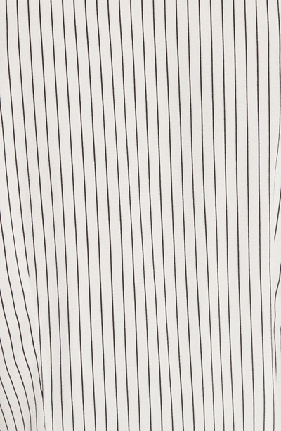 Shop Theory Fluid Pinstripe Silk Top In Ivory/ Black