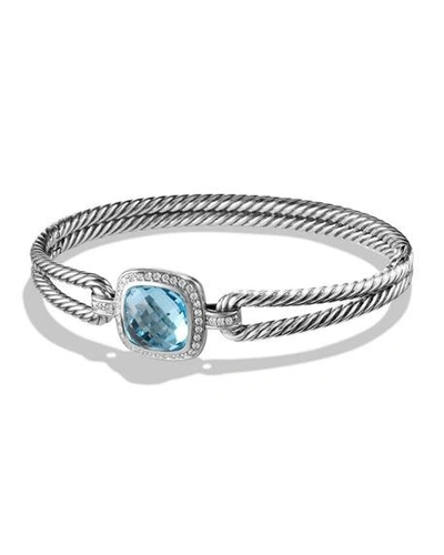 Shop David Yurman Albion Prasiolite Bracelet With Diamonds In Blue Topaz