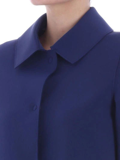 Shop Harris Wharf London - Neoprene Coat In Blue