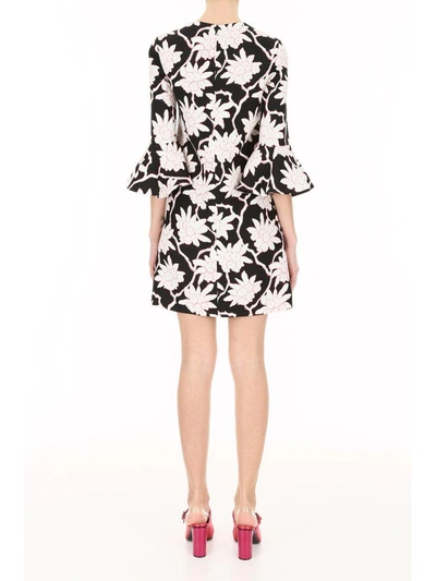 Shop Valentino Rododendro Crepe Couture Dress In Neronero