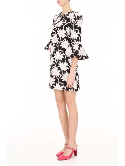 Shop Valentino Rododendro Crepe Couture Dress In Neronero