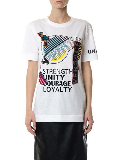 Shop Versace Manifesto T-shirt In Brilliant White