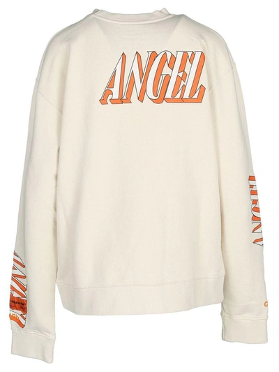 Shop Heron Preston Print Sweatshirt In Ecru