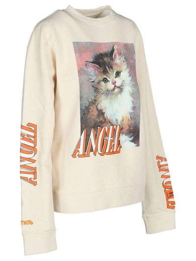 Shop Heron Preston Print Sweatshirt In Ecru