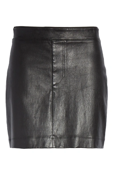 Shop Helmut Lang Stretch Leather Miniskirt In Black