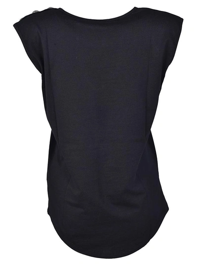 Shop Balmain Logo Print Tank Top In Nero