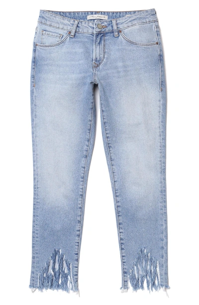 Shop Mavi Jeans Adriana Sharkbite Fringe Super Skinny Jeans In Light Fringe 90s