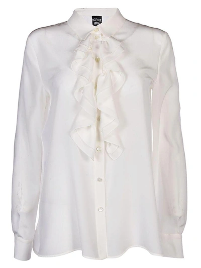 Shop Boutique Moschino Ruffled Detail Shirt In White