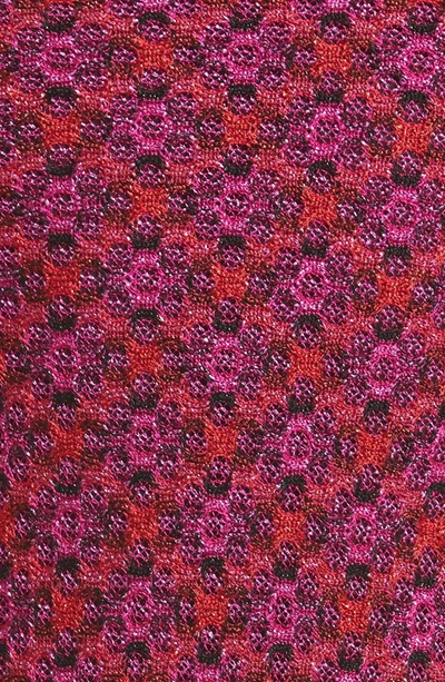 Shop Missoni Metallic Zigzag Knit Dress In Pink