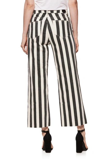 Shop Paige Nellie High Waist Culotte Jeans In Black/ Ecru Stripe
