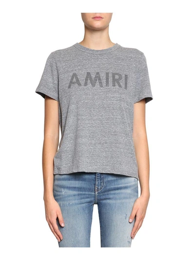 Shop Amiri Logo Cotton T-shirt In Grigio