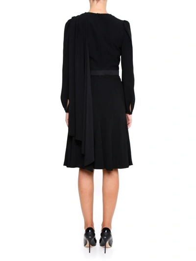 Shop Alexander Mcqueen Crepe Dress In Black|nero