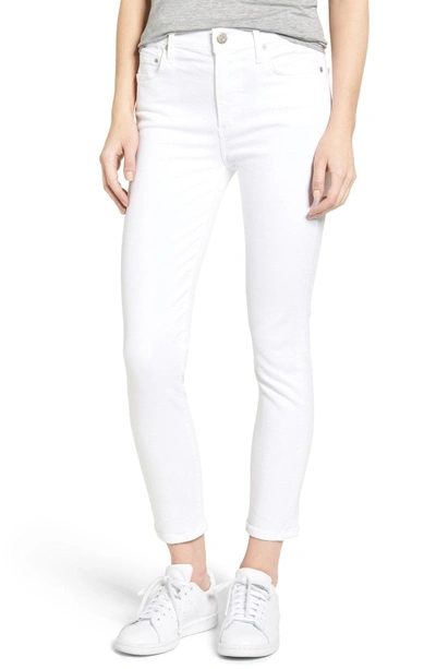 Shop Citizens Of Humanity Rocket High Waist Crop Skinny Jeans In Sculpt White
